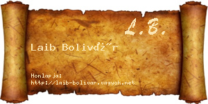 Laib Bolivár névjegykártya